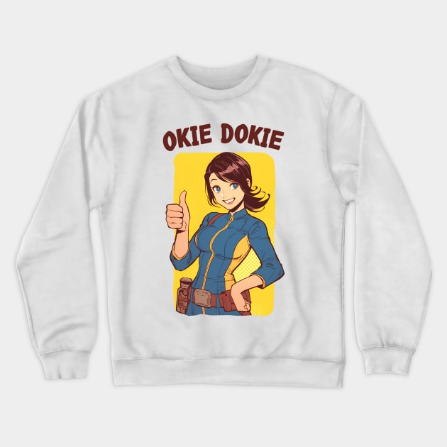 Okie Dokie - Thumbs Up - Vault Dweller - Post Apocalyptic Crewneck Sweatshirt by Fenay-Designs